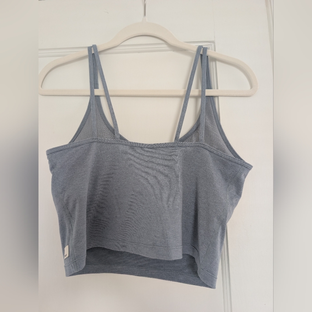 Women's Vuori Double-Strap Crop Tank - Slate Blue - Picture 2 of 3